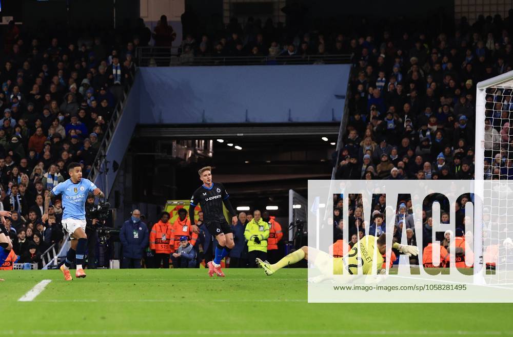 Savinho of Manchester City scores a goal to make it 3-1 Manchester City v Club Brugge, UEFA Champions League, Group Stage, Football, Etihad Stadium, Manchester, UK - 29 Jan 2025