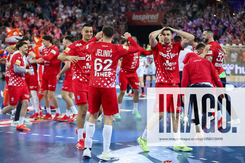 IHF Men Handball World Championship, WM, Weltmeisterschaft France v Croatia Players of Croatia celebrates after the 2025 IHF Men s Handball World Championship Semi-final match between France and Croatia at Arena Zagreb on January 30, 2025 in Zagreb, Croatia. SanjinxStrukic PIXSELL