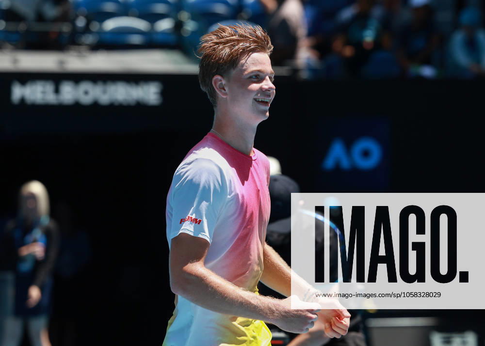Henry Bernet SUI cheers after winning, jubilation, joy, emotion, Boys Singles, Final, Final, Australian Open 2025, Melbourne Park, Melbourne, Victoria, Australia