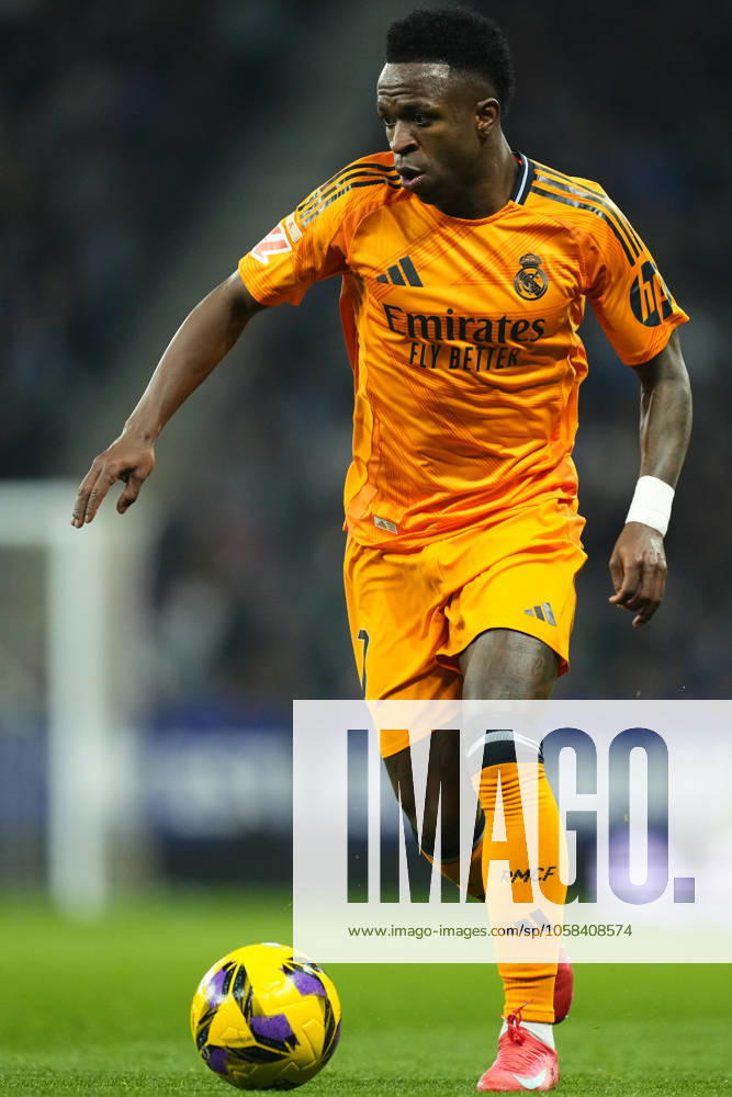 RCD Espanyol de Barcelona v Real Madrid CF - La Liga EA Sports Vinicius Junior left winger of Real Madrid and Brazil during the LaLiga match between RCD Espanyol de Barcelona and Real Madrid CF at RCDE Stadium on February 1, 2025 in Barcelona, Spain. Barcelona Spain