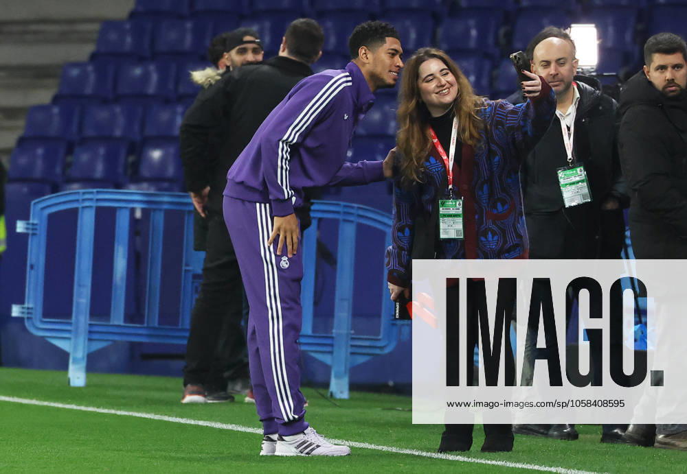 RCD Espanyol de Barcelona v Real Madrid CF - La Liga EA Sports Jude Bellingham is present before the match between RCD Espanyol and Real Madrid CF, corresponding to week 22 of LaLiga EA Sports, at the RCDE Stadium in Barcelona, Spain, on February 1, 2025. Barcelona Barcelona Spain