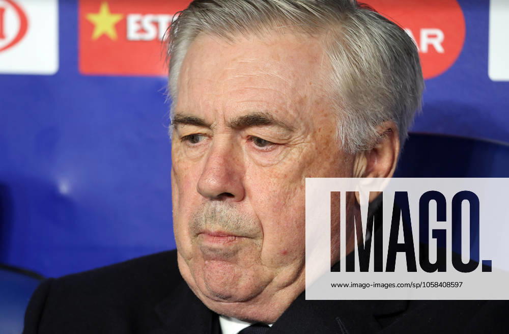 RCD Espanyol de Barcelona v Real Madrid CF - La Liga EA Sports Carlo Ancelotti coaches during the match between RCD Espanyol and Real Madrid CF, corresponding to week 22 of LaLiga EA Sports, at the RCDE Stadium in Barcelona, Spain, on February 1, 2025. Barcelona Barcelona Spain