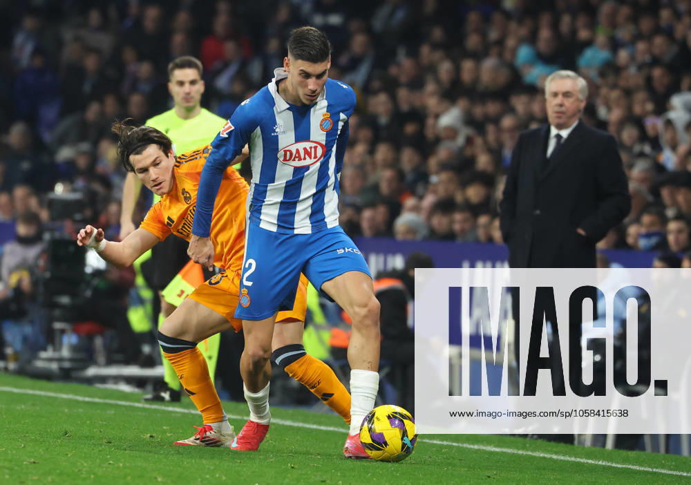 RCD Espanyol de Barcelona v Real Madrid CF - La Liga EA Sports Roberto Fernandez and Fran Garcia play during the match between RCD Espanyol and Real Madrid CF, corresponding to week 22 of LaLiga EA Sports, at the RCDE Stadium in Barcelona, Spain, on February 1, 2025. Barcelona Barcelona Spain