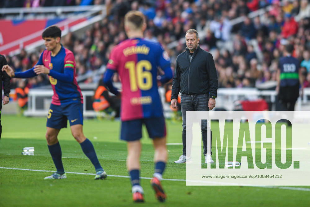 FC Barcelona, Barca v DEPORTIVO ALAVES. OLIMPIC STADIUM LLUIS COMPANYS. MONTJUIC,BARCELONA. February 2,2025 FC BARCELONA vs DEPORTIVO ALAVES. February 2, 2025 Hansi Flick head coach of FC Barcelona during the match between FC Barcelona and Deportivo Alaves corresponding to the twenty two day of La Liga EA Sports at Olimpic Stadium Lluis Companys of Montjuic in Barcelona, Spain. Barcelona ESP