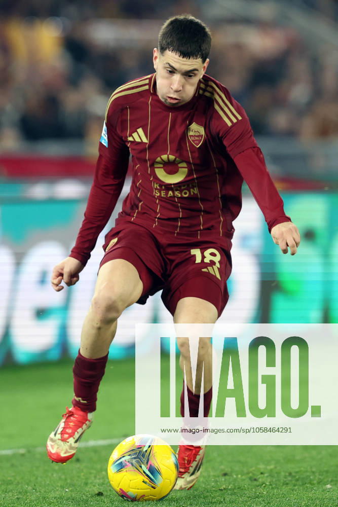 Rome, Italy 02.02.2025 : Matias Soule of Roma during Italian football championship Serie A Enilive 2024-2025 match AS Roma vs SSC Napoli at Stadio Olimpico in Rome on February 2, 2025.