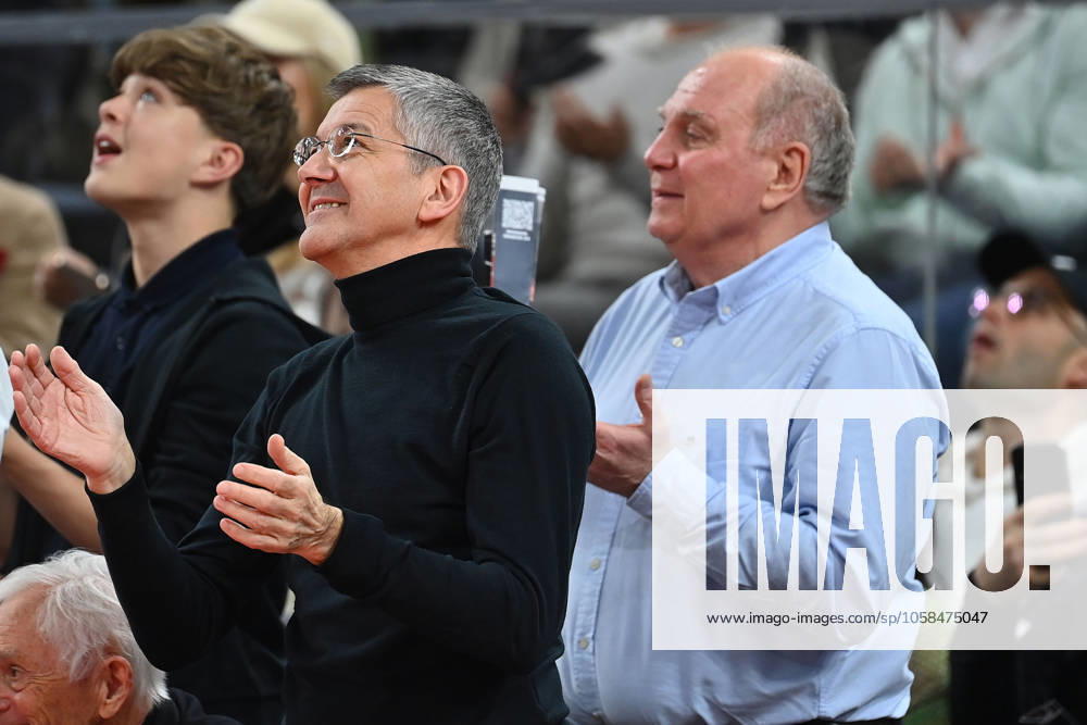 From left Herbert HAINER President Bayern Muenchen , Uli HOENESS Höness,Honorary President Bayern Muenchen Basketball BBL,Season 2024 2025 FC Bayern Muenchen Alba Berlin 99 86 on 02 02 2025, S A P G A R D EN