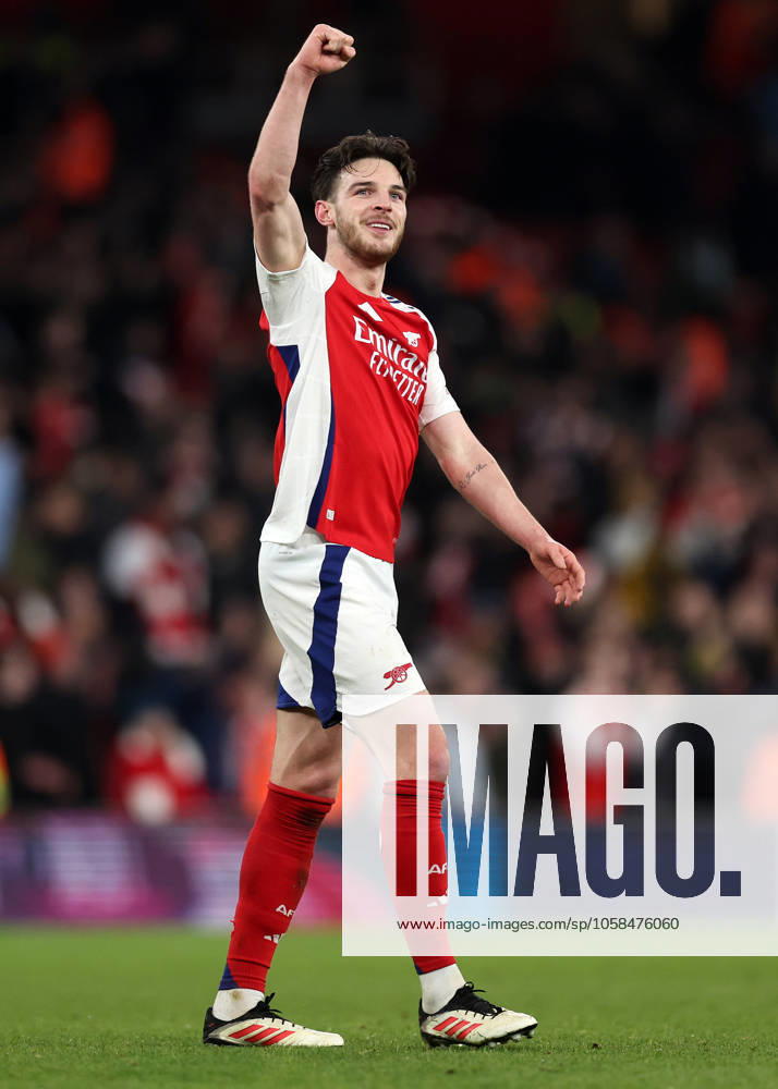 London, England, 2nd February 2025. Declan Rice of Arsenal celebrates during the Premier League match at the Emirates Stadium, London. Picture credit should read: David Klein Sportimage . SPI_057_DK_Arsenal_Man_City SPI-3653-0057