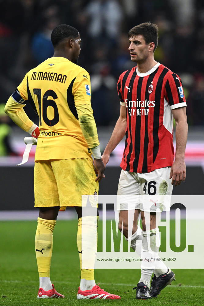 Db Milano 02 02 2025 - campionato di calcio serie A Milan-Inter foto Daniele Buffa Image nella foto: Mike Peterson Maignan-Matteo Gabbia