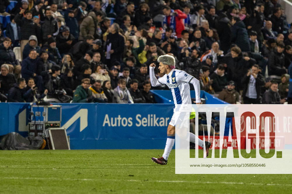 Leganes Juan Cruz celebrates a goal during the Copa del Rey quarter-final match between Leganàs and Real Madrid at the Municipal de Butarque stadium. Final result: Leganàs 2 : 3 Real Madrid Madrid Spain - ZUMAs197 20250205_aaa_s197_493