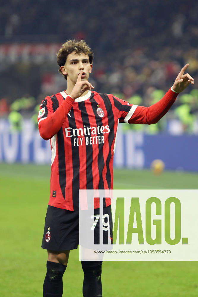 JOAO FELIX SEQUEIRA, Milan, Coppa Italia, Italian Cup, 2024-25, Milan vs Roma 3-1, 05-02-2025, Esultanza, Celebration, Jubel COPPA ITALIA 2024-25 MILAN-ROMA 3-1