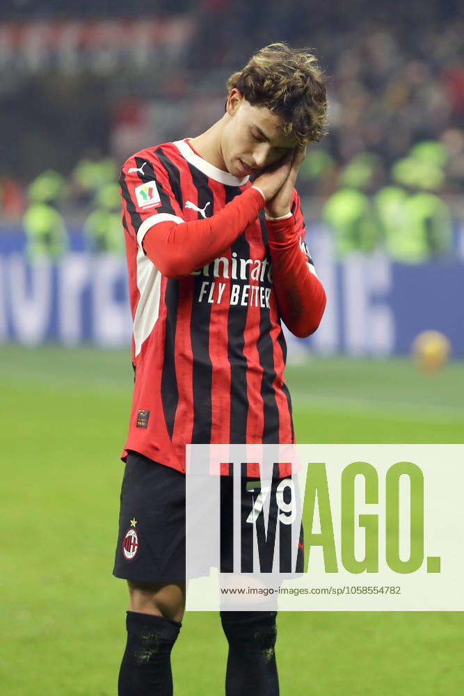 JOAO FELIX SEQUEIRA, Milan, Coppa Italia, Italian Cup, 2024-25, Milan vs Roma 3-1, 05-02-2025, Esultanza, Celebration, Jubel COPPA ITALIA 2024-25 MILAN-ROMA 3-1