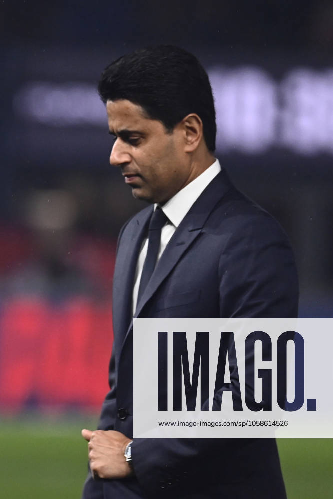 The President of PSG, Nasser al-Khelaifi during the Match of the 21st Day of Ligue 1 McDonald s between PSG and AS Monaco, at the Parc des Princes, February 7, 2025. - 07 02 2025 - France Ile-de-France (region) Paris - JulienxMattiax Pictorium LePictorium_0302584