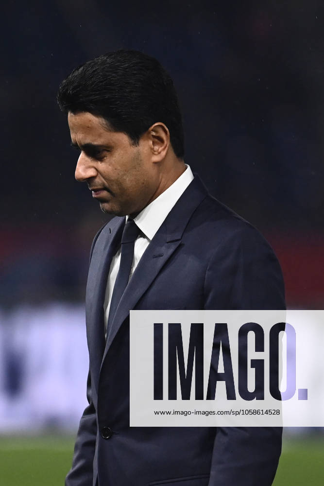 The President of PSG, Nasser al-Khelaifi during the Match of the 21st Day of Ligue 1 McDonald s between PSG and AS Monaco, at the Parc des Princes, February 7, 2025. - 07 02 2025 - France Ile-de-France (region) Paris - JulienxMattiax Pictorium LePictorium_0302586