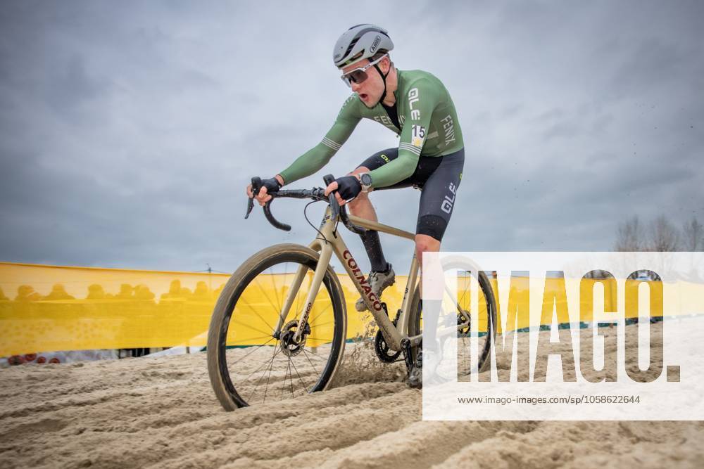 Dutch Ryan Kamp pictured in action during the men elite race of the Noordzeecross cyclocross cycling event in Middelkerke, the eighth and last race of the Superprestige competition on Saturday 08 February 2025. DAVIDxPINTENS x111995967x
