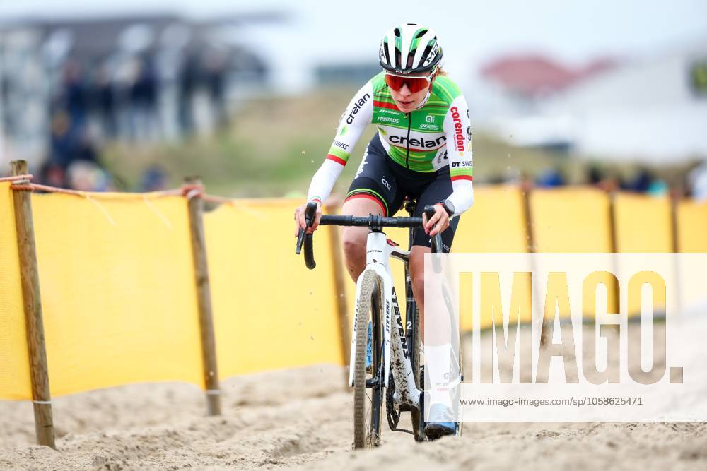 Dutch Inge van der Heijden pictured in action during the women elite race of the Noordzeecross cyclocross cycling event in Middelkerke, the eighth and last race of the Superprestige competition on Saturday 08 February 2025. DAVIDxPINTENS x111998876x
