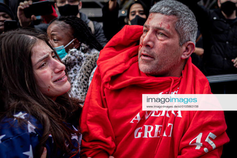 Divided Americans Clash in NYC On October 25, 2020, supporters of President Trump, including Jews for Trump, Proud Boys, and QAnon conspiracists, staged a rally in front of Trump Tower and then marched through midtown and into Times Square. Antifascist counter-protesters hurled insults and objects like paint-filled bottles and eggs along the route. There were at least 4 arrests. Manhattan New York United States