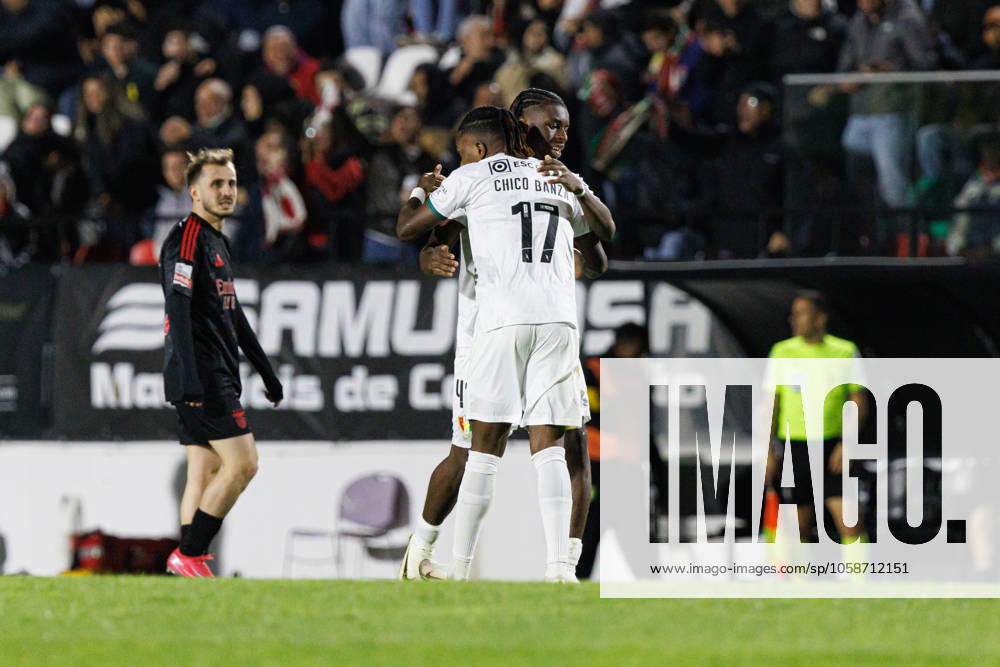 Chico Banza seen celebrating after scoring goal during Liga Portugal game between teams of CF Estrela Amadora and SL Benfica at Estadio Jose Gomes (Maciej Rogowski) Amadora Estadio Jose Gomes Portugal
