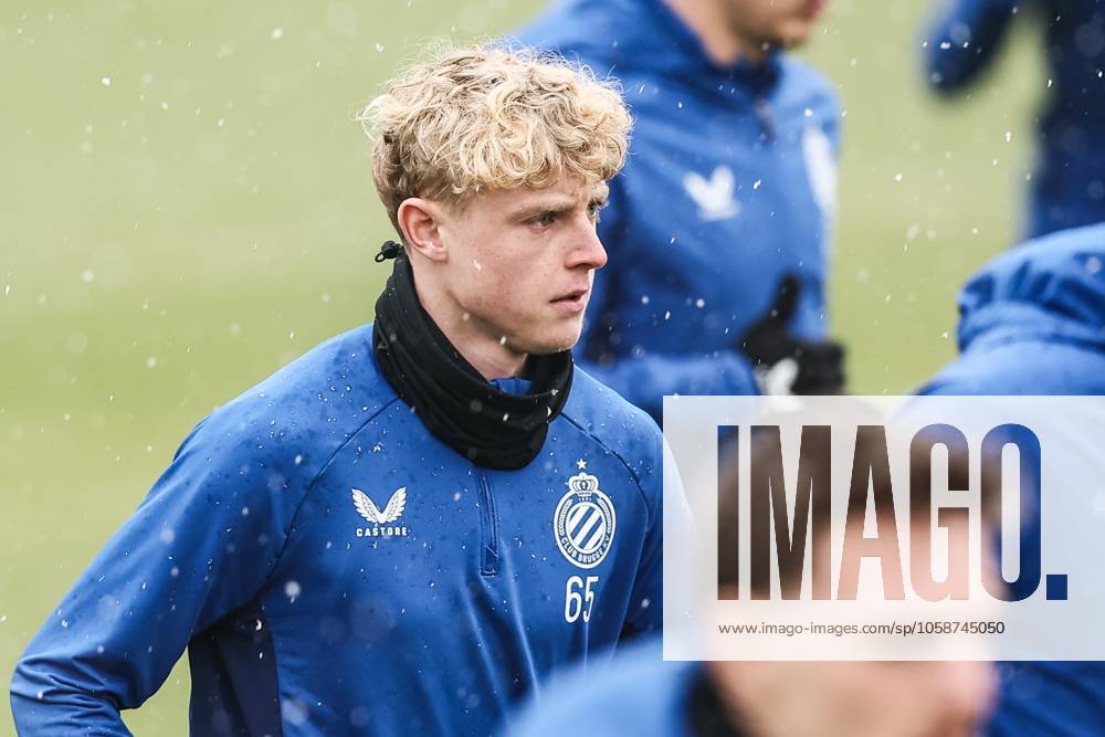 Club s Joaquin Seys pictured during a training session of Belgian soccer team Club Brugge KV, on Tuesday 11 February 2025 in Brugge. The team is preparing for tomorrow s game against Italian club Atalanta Bergamo, the first leg of the Knockout phase play-offs of the UEFA Conference League competition. BRUNOxFAHY x112209341x