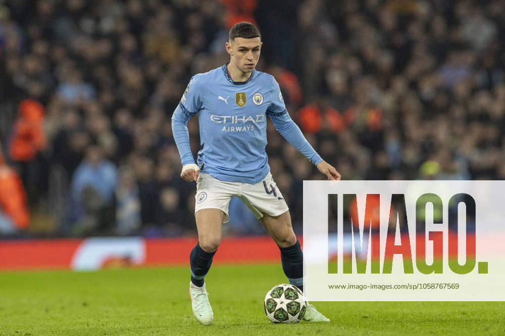 Manchester City v Real Madrid C.F. - UEFA Champions League 2024 25 League Knockout Play-off First Leg Phil Foden 47 of Manchester City F.C. is in action during the UEFA Champions League 2024 25 Knockout Phase Play Off 1st Leg match between Manchester City and Real Madrid at the Etihad Stadium in Manchester, England, on February 11, 2025. Manchester Manchester United, ManU Kingdom