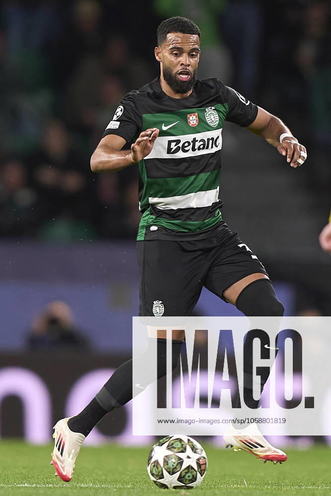 Sporting Clube de Portugal v Borussia Dortmund - UEFA Champions League 2024 25 League Knockout Play-off First Leg Jeremiah St. Juste of Sporting CP is in action during the UEFA Champions League Knockout phase play-offs 1st leg match between Sporting CP and Borussia Dortmund at Jose Alvalade Stadium in Lisbon, Portugal, on February 11, 2025. Lisbon, Portugal Lisbon Portugal