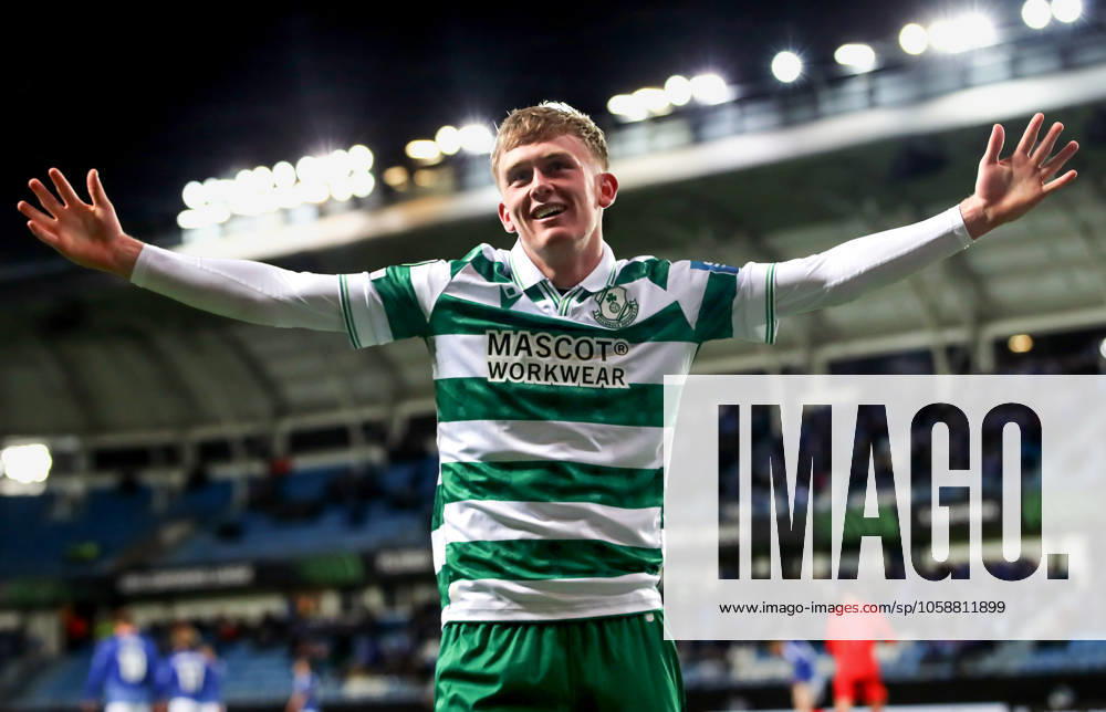 UEFA Conference League Knockout Playoff First Leg, Aker Stadion, Molde, Norway 13 2 2025 Molde vs Shamrock Rovers Shamrock Rovers Michael Noonan celebrates after scoring a goal Michael Noonan celebrates after scoring a goal 13 2 2025