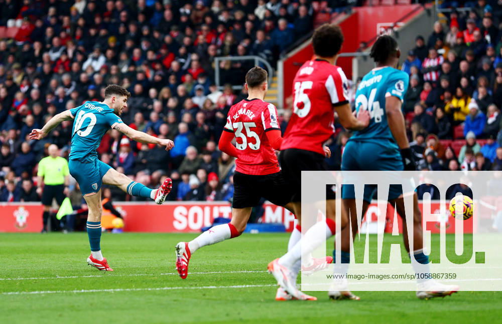 Ryan Christie of AFC Bournemouth scores a goal to make the score 2-0. Southampton v AFC Bournemouth, Premier League, Football, St Mary s Stadium, Southampton, UK - 15 Feb 2025