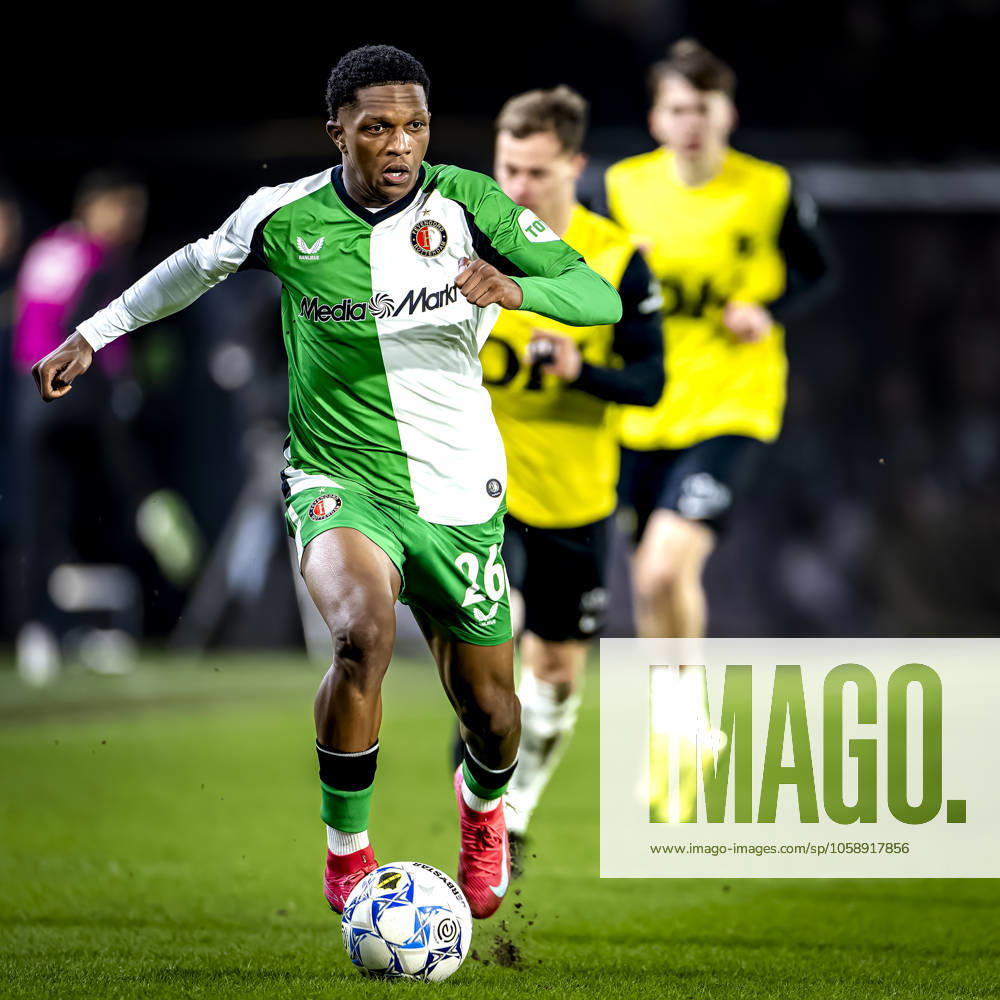 Feyenoord Rotterdam midfielder Givairo Read during the match NAC Feyenoord at the Rat Verlegh stadium for the Dutch Eredivisie season 2024 2025 in BREDA, Netherlands on 15 february 2025, photo by Marcel van Dorst EYE4images DeFodi Images Defodi 746 216368 Defodi-746