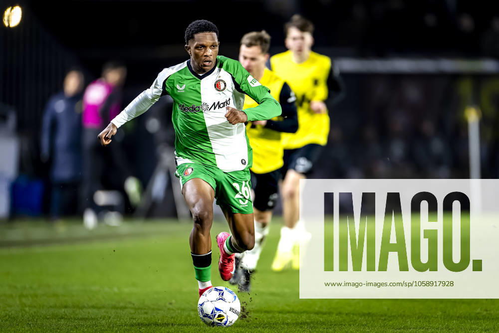 Feyenoord Rotterdam midfielder Givairo Read during the match NAC Feyenoord at the Rat Verlegh stadium for the Dutch Eredivisie season 2024 2025 in BREDA, Netherlands on 15 february 2025, photo by Marcel van Dorst EYE4images DeFodi Images Defodi 746 216371 Defodi-746