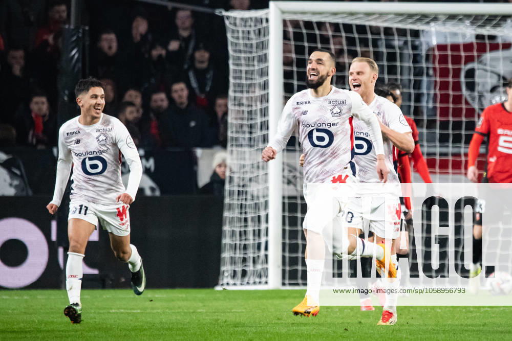 Joie des joueurs du LOSC apràs le but de Nabil Bentaleb (Lille OSC)