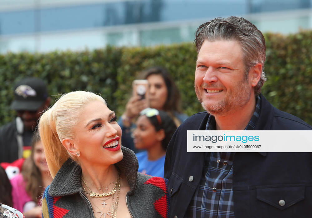 **FILE PHOTO** Blake Shelton And Gwen Stefani Engaged** LOS ANGELES, CA April 27: Gwen Stefani, Blake Shelton, arrives at STX Films World Premiere Of UglyDolls , at Regal Cinemas L.A. Live in Los Angeles California on April 27, 2019