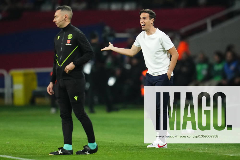 FC Barcelona, Barca Rayo Vallecano. La Liga EA Sports match. Date 24 Rayo Vallecano head coach Inigo Perez during the La Liga EA Sports match between FC Barcelona and Rayo Vallecano played at Lluis Companys Stadium on February 17, 2025 in Barcelona, Spain.