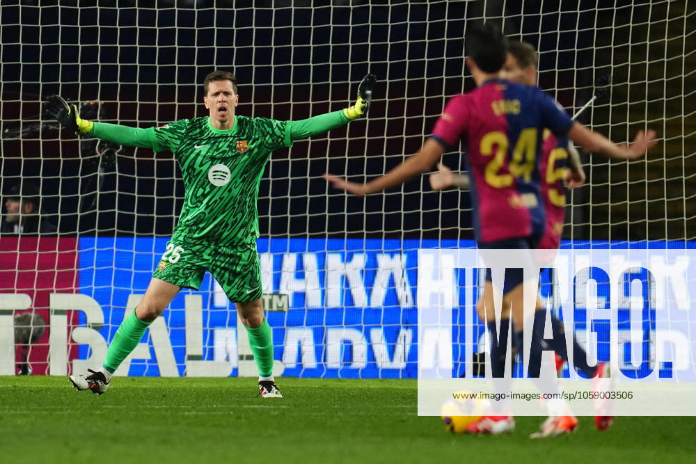 FC Barcelona, Barca Rayo Vallecano. La Liga EA Sports match. Date 24 Wojciech Szczesny of FC Barcelona during the La Liga EA Sports match between FC Barcelona and Rayo Vallecano played at Lluis Companys Stadium on February 17, 2025 in Barcelona, Spain. kpng