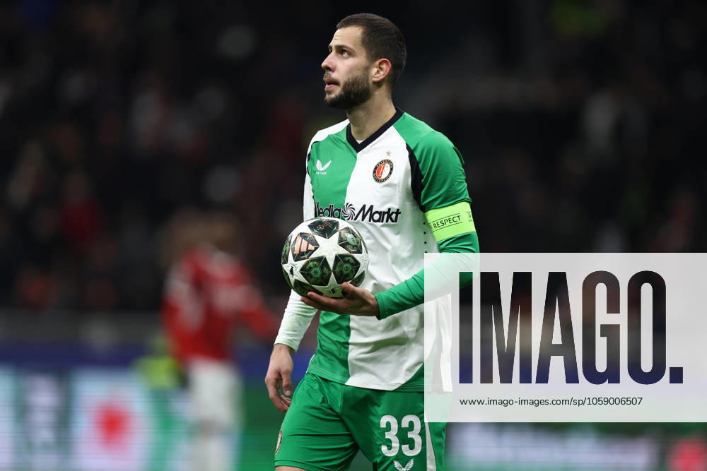 Ac Milan - Feyenoord David Hancko of Feyenoord looks on during the UEFA Champions League 2024 25 League Knockout Play-off Second Leg match between AC Milan and Feyenoord at Stadio Giuseppe Meazza on February 18, 2025 in Milan, Italy . Milano Stadio Giuseppe Meazza Italy