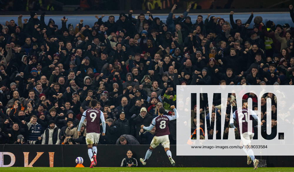 Football - FA Premier League - Aston Villa FC v Liverpool FC BIRMINGHAM, ENGLAND - Wednesday, February 19, 2025: Aston Villa s Youri Tielemans celebrates after scoring his side s first equalising goal during the FA Premier League match between Aston Villa FC and Liverpool FC at Villa Park. (Photo by David Rawcliffe Propaganda) BIRMINGHAM Villa Park WEST MIDLANDS ENGLAND