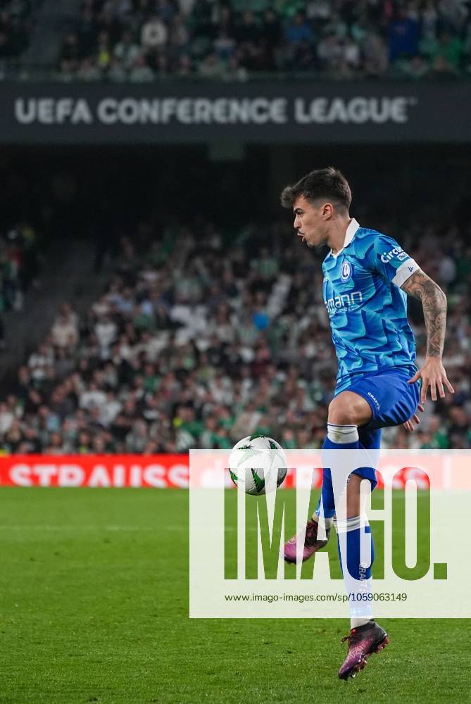 Gent s Tiago Araujo pictured in action during a soccer game between Spanish Real Betis Balompie and Belgian KAA Gent, on Thursday 20 February 2025 in Seville, Spain, the return leg of the Knockout phase play-offs of the UEFA Conference League competition. JOMAxGARCIA x112903284x
