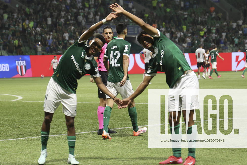 Match between Palmeiras and Botafogo SP for the Sao Paulo championship Sao paulo (sp), 20 02 2025 - paulistao palmeiras vs botagogo sp luighi from palmeiras scores and celebrates his goal in the match between palmeiras and botafogo sp, valid for the 11th round of the 2025 paulista football championship, on the night of this tuesday, february 20, 2025, at allianz parque, in sao paulo-sp (Foto: Leco Viana Thenews2 imago images) SPO