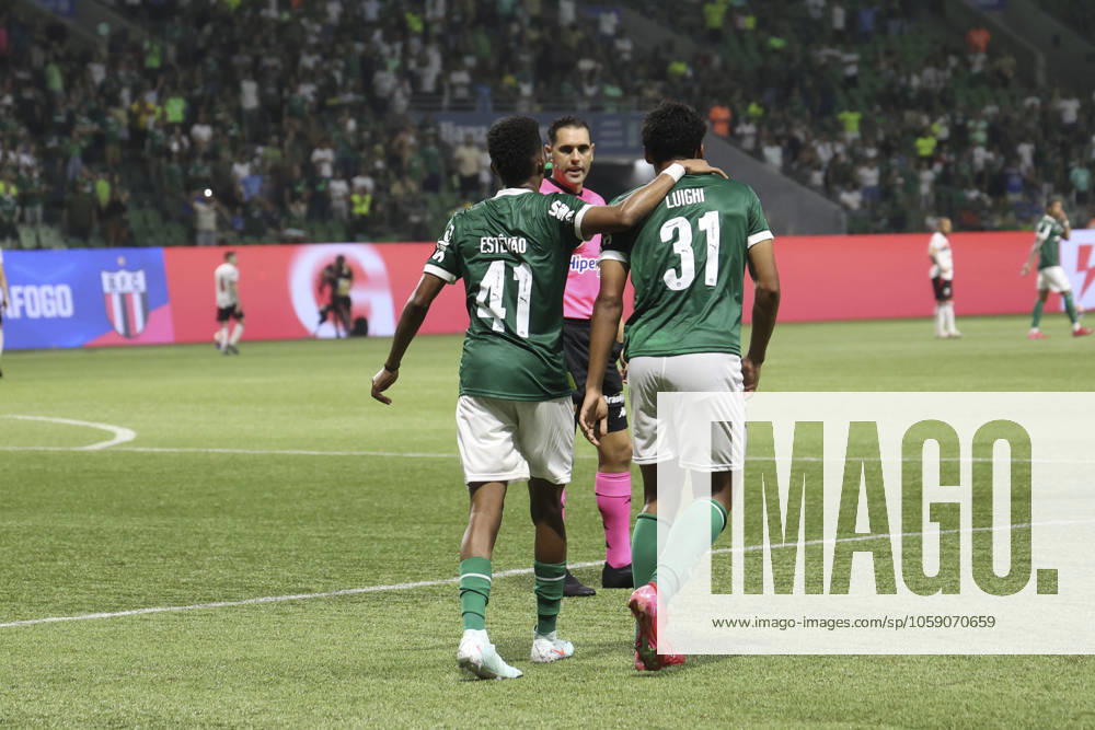 Match between Palmeiras and Botafogo SP for the Sao Paulo championship Sao paulo (sp), 20 02 2025 - paulistao palmeiras vs botagogo sp luighi from palmeiras scores and celebrates his goal in the match between palmeiras and botafogo sp, valid for the 11th round of the 2025 paulista football championship, on the night of this tuesday, february 20, 2025, at allianz parque, in sao paulo-sp (Foto: Leco Viana Thenews2 imago images) SPO