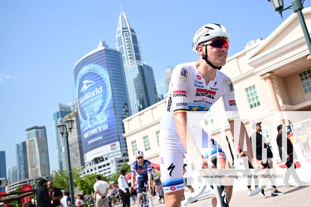 UAE Tour 2025 - Stage 5 DUBAI, UNITED ARAB EMIRATES - FEBRUARY 21 : Merlier Tim (BEL) of Soudal Quick-Step during Stage 5 of the UAE Tour 2025 cycling race with start in American University in Dubai and finish in Hamdan Bin Mohammed Smart University (160 km) on February 21, 2025 in Dubai, United Arab Emirates, 21 02 2025 Dubai United Arab Emirates
