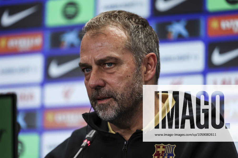 Hansi Flick, head coach of FC Barcelona, Barca attends his press conference, PK, Pressekonferenz during the training day of FC Barcelona ahead the Spanish League, La Liga EA Sports, football match against UD Las Palmas at Ciudad Esportiva Joan Gamper on February 21, 2025 in Sant Joan Despi, Barcelona, Spain. Sant Joan Despi SPAIN - ZUMAa181 20250221_zaa_a181_023