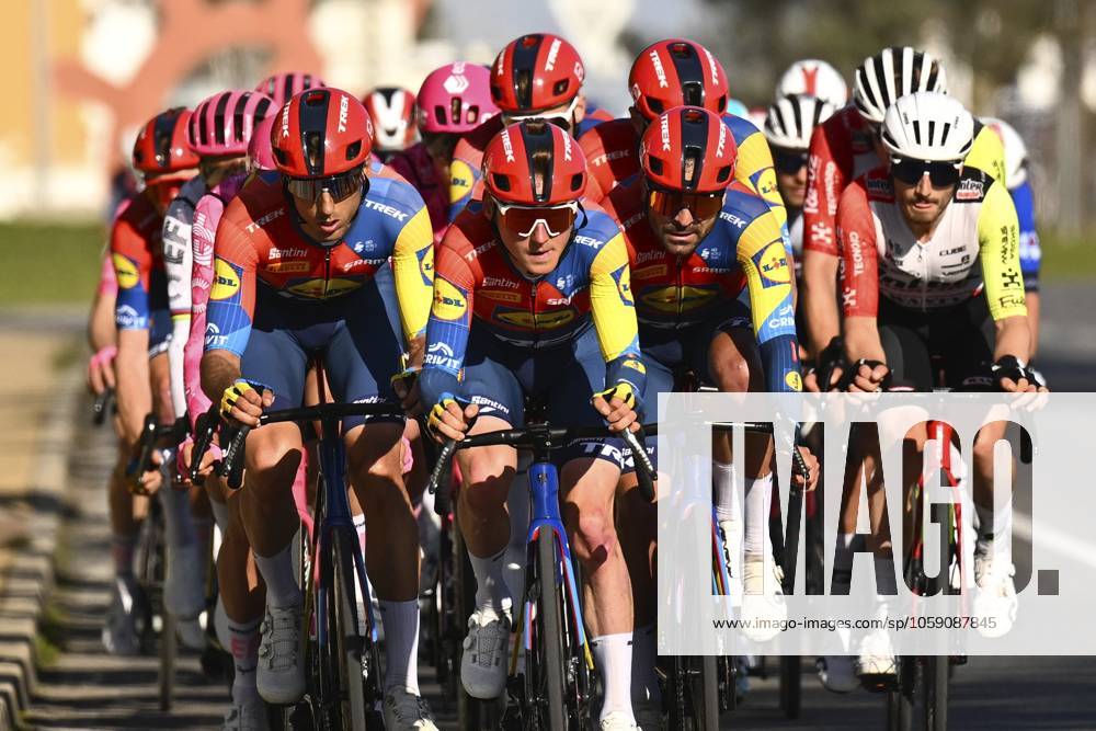 2025 Volta Algarve cycling race - Stage 3 TAVIRA, PORTUGAL - FEBRUARY 21 : riders of Lidl - Trek during stage 3 of the 51th edition of the Volta Algarve cycling race, with start in Vila Real Santo Antonio and finish in Tavira on February 21, 2025 in Tavira, Portugal, 21 02 2025 ( Motordriver Kenny Verfaillie - Tavira Portugal