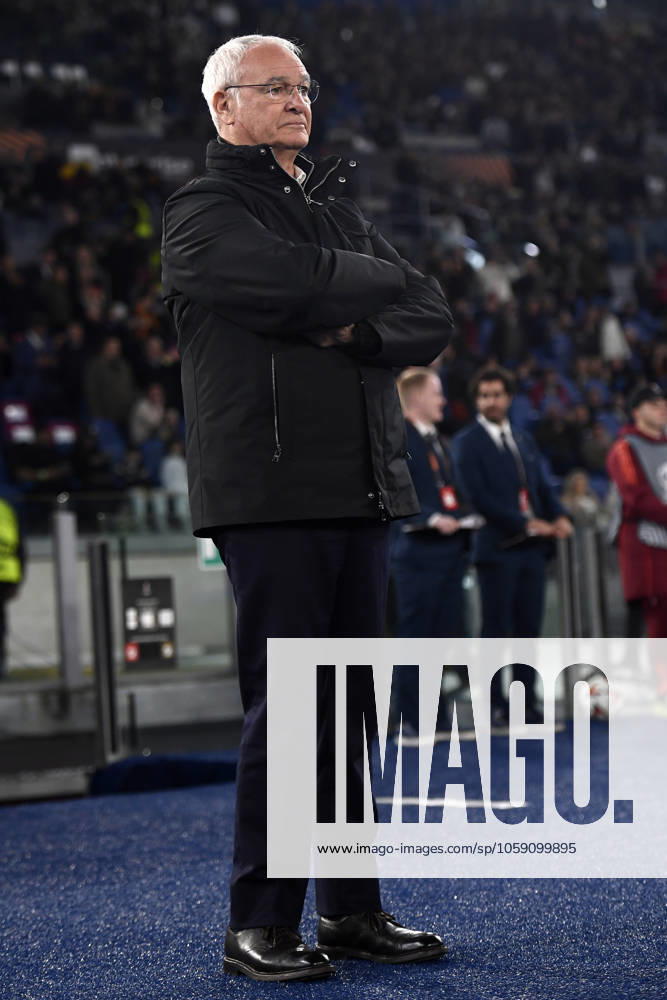 Claudio Ranieri, head coach of AS Roma, looks on during the Europa League football match between AS Roma and FC Porto at Olimpico stadium in Rome (Italy), February 20, 2025. andreaxstaccioli
