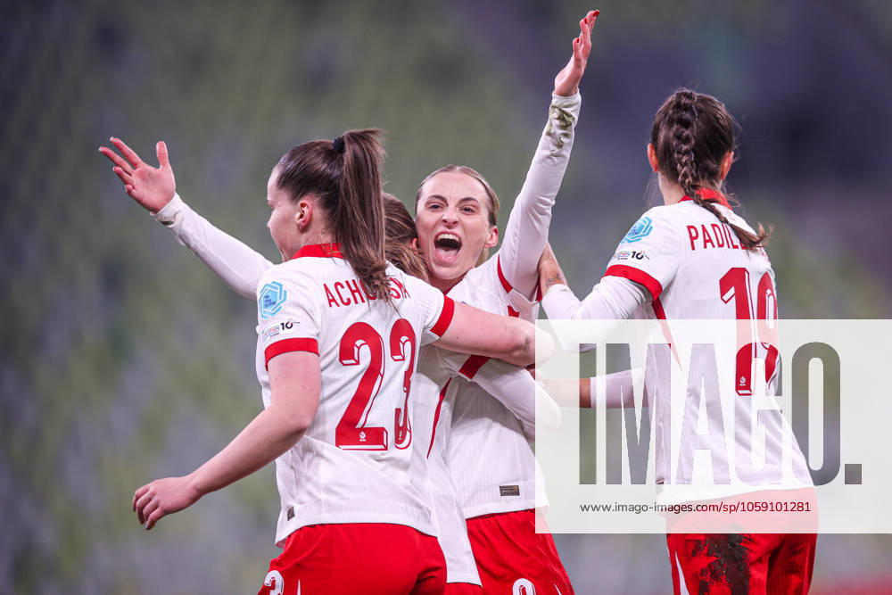 GDANSK, POLSAT PLUS ARENA PILKA NOZNA KOBIET ( WOMEN S FOOTBALL) LIGA NARODOW UEFA KOBIET ( NATION S WOMENS UEFA LEAGUE 2025 ) MECZ POLSKA - IRLANDIA POLNOCNA ( POLAND - NORTHERN IRELAND ) NZ POLSKA RADOSC, BRAMKA, GOL EWELINA KAMCZYK FOTO LUKASZ GROCHALA CYFRASPORT NEWSPIX.PL --- Newspix.pl POLAND OUT! 20250221CSLG0117