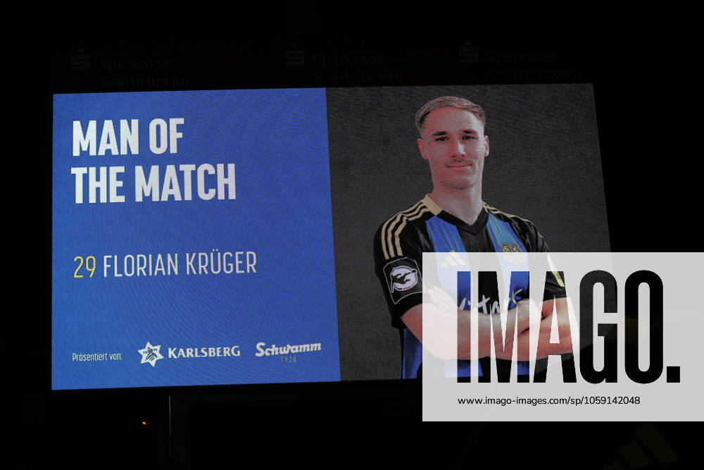 Fußball 3 Liga, 1 FC Saarbruecken Hannover 96 U23 v l Man of the Match Florian Krueger 1 FC Saarbruecken Saarbruecken