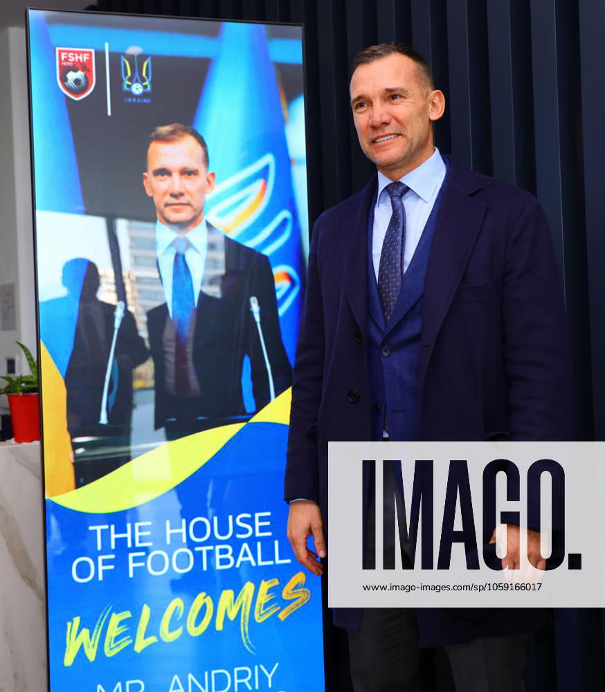 Shevchenko in Albania for the UEFA Women s Nations League - Albania vs Ukraine Football match in Albania on February 21, 2025. President of Ukrainian Association of Football Andriy Shevchenko visits the Albanian Football Federation facilities in Tirana on February 21, 2025. Shevchenko is in Albania to attend the UEFA Women s Nations League football match between Albania and Ukraine at the Niko Dovana Stadium in Durres. TIRANA ALBANIA