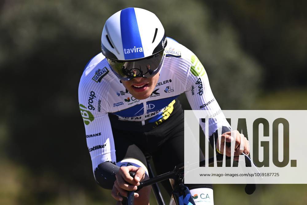 2025 Volta Algarve cycling race - Stage 5 MALHAO, PORTUGAL - FEBRUARY 23 : Pinto Diogo (POR) of AP Hotels & Resorts Tavira SC Farense during stage 5, an individual time trial, of the 51th edition of the Volta Algarve cycling race, with start in Salir and finish in Malhao on February 23, 2025 in Malhao, Portugal, 23 02 2025 ( Motordriver Kenny Verfaillie - Malhao Portugal