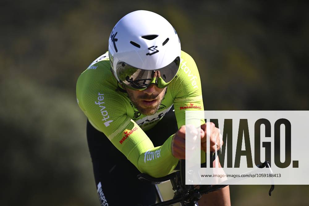 2025 Volta Algarve cycling race - Stage 5 MALHAO, PORTUGAL - FEBRUARY 23 : Martingil Cesar (POR) of Tavfer-Ovos Matinados-Mortagua during stage 5, an individual time trial, of the 51th edition of the Volta Algarve cycling race, with start in Salir and finish in Malhao on February 23, 2025 in Malhao, Portugal, 23 02 2025 ( Motordriver Kenny Verfaillie - Malhao Portugal