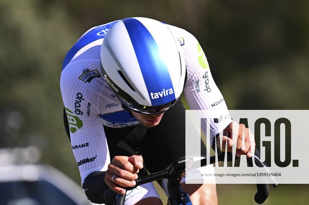 2025 Volta Algarve cycling race - Stage 5 MALHAO, PORTUGAL - FEBRUARY 23 : Silva Afonso (POR) of AP Hotels & Resorts Tavira SC Farense during stage 5, an individual time trial, of the 51th edition of the Volta Algarve cycling race, with start in Salir and finish in Malhao on February 23, 2025 in Malhao, Portugal, 23 02 2025 ( Motordriver Kenny Verfaillie - Malhao Portugal