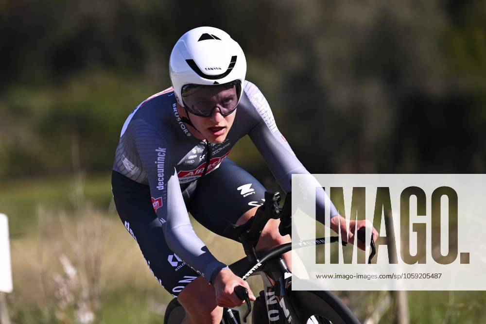 2025 Volta Algarve cycling race - Stage 5 MALHAO, PORTUGAL - FEBRUARY 23 : Glivar Gal (SLO) of Alpecin-Deceuninck during stage 5, an individual time trial, of the 51th edition of the Volta Algarve cycling race, with start in Salir and finish in Malhao on February 23, 2025 in Malhao, Portugal, 23 02 2025 ( Motordriver Kenny Verfaillie - Malhao Portugal