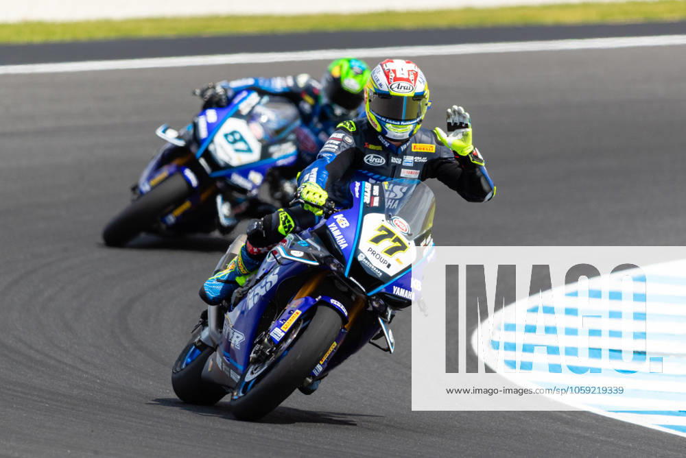 KW08 PHILLIP ISLAND, AUSTRALIA - FEBRUARY 23: Dominique Aegerter (SUI) riding for GYTR GRT Yamaha WorldSBK Team during the Australian Motul FIM World Superbike Championships at the Phillip Island Grand Prix Circuit on February 23, 2025 in Phillip Island, Australia. (Photo by Dave Hewison Speed Media Icon Sportswire) WorldSBK: FEB 23 Australian Motul FIM World Superbike Championships Icon2502231826