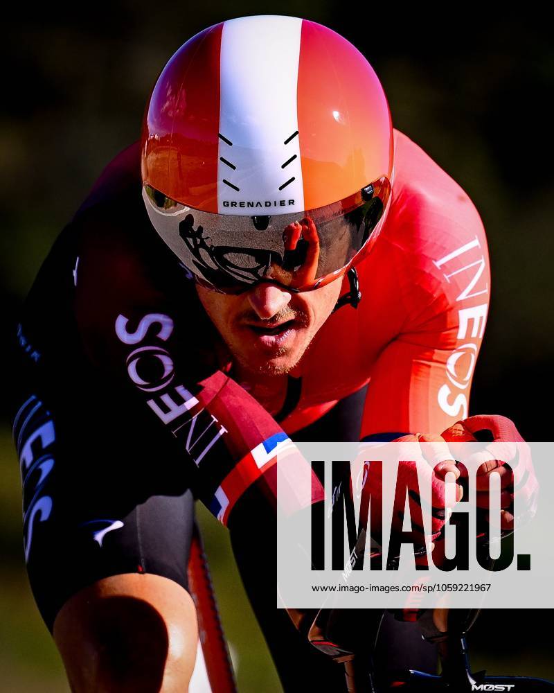 2025 Volta Algarve cycling race - Stage 5 MALHAO, PORTUGAL - FEBRUARY 23 : Thomas Geraint (GBR) of Ineos Grenadiers during stage 5, an individual time trial, of the 51th edition of the Volta Algarve cycling race, with start in Salir and finish in Malhao on February 23, 2025 in Malhao, Portugal, 23 02 2025 ( Motordriver Kenny Verfaillie -